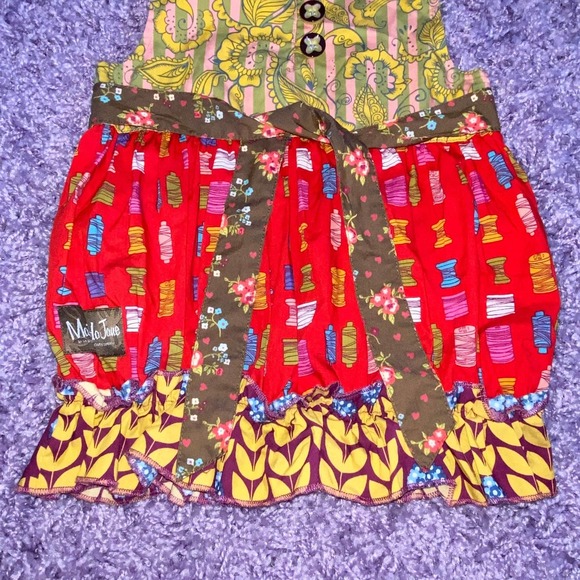 4 Matilda Jane Paint By Numbers Boutique Red Jester Shasta Bubble Tunic Tie Top - Picture 10 of 11